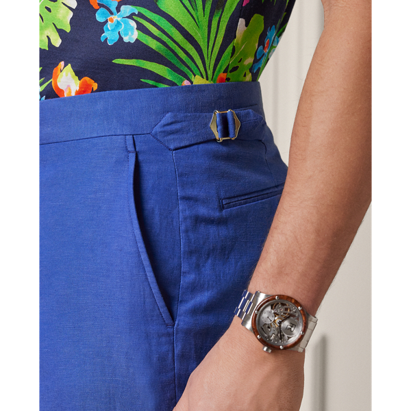 Classic Copen Blue Gregory Hand-Tailored Silk-Linen Trouser Purple Label 6