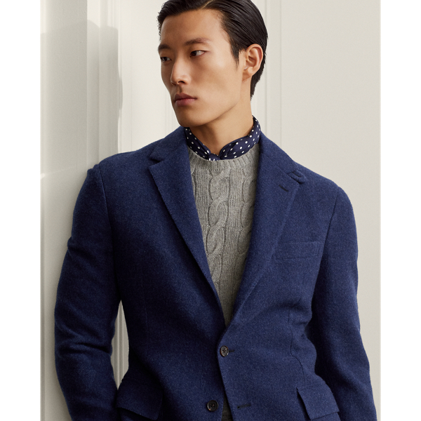 Dark Nimes Blue Hadley Hand-Tailored Brushed Blazer Purple Label 6