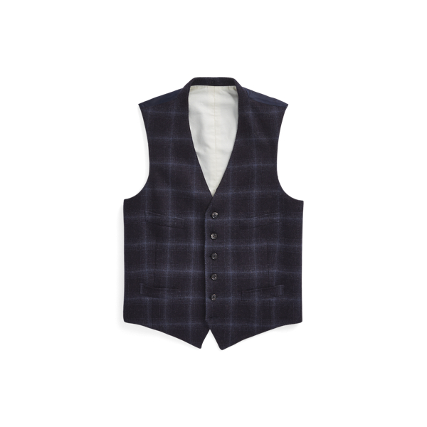 Hand-Tailored Plaid Camel Hair Waistcoat