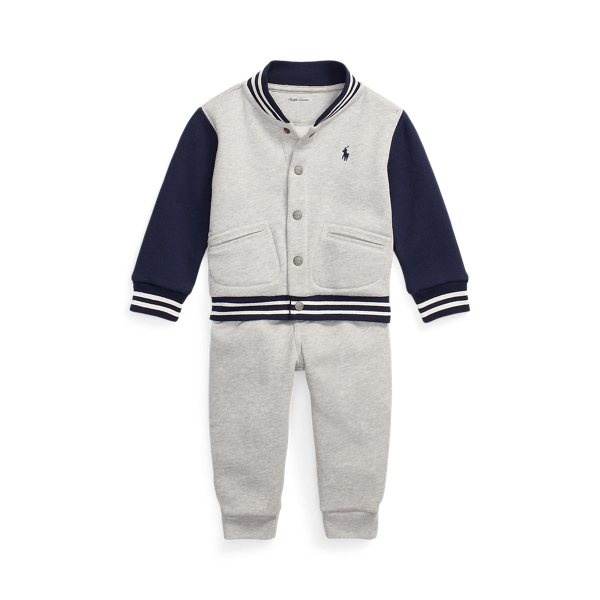 Fleece Baseball Jacket & Jogging Bottom Set