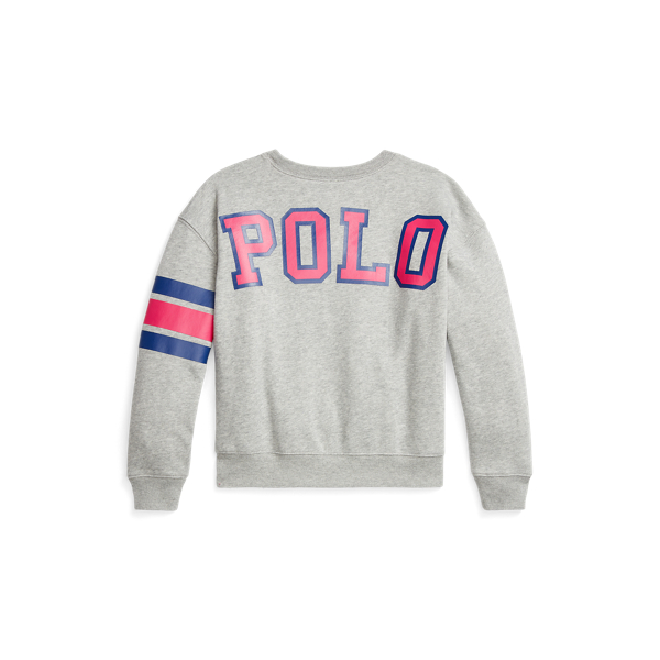 Andover Heather Logo Striped Fleece Sweatshirt Girls 7-14 Years 2