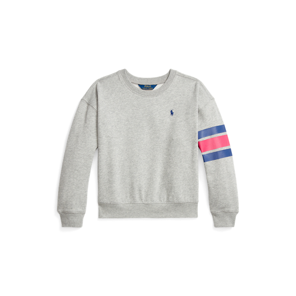 Logo Striped Fleece Sweatshirt Girls 7-14 Years 1
