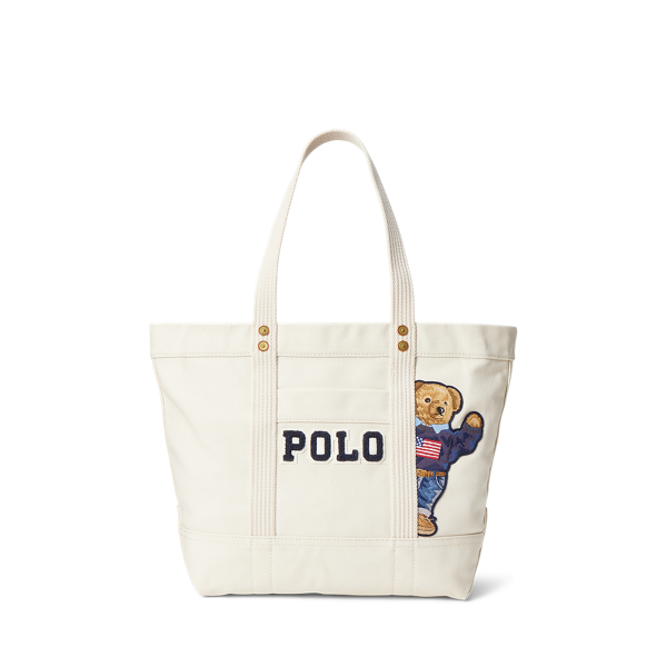 Cabas Polo Bear moyen &agrave; logo en toile