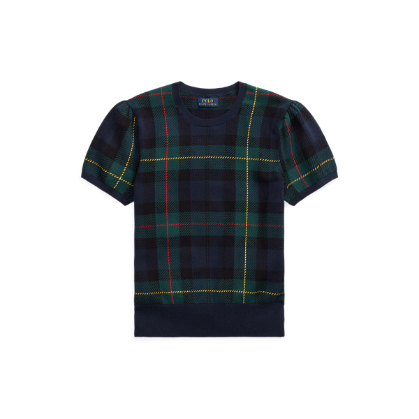 Plaid Short-Sleeve Jumper