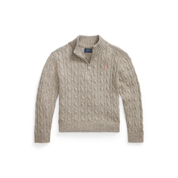 Cable Cotton-Blend Quarter-Zip Jumper
