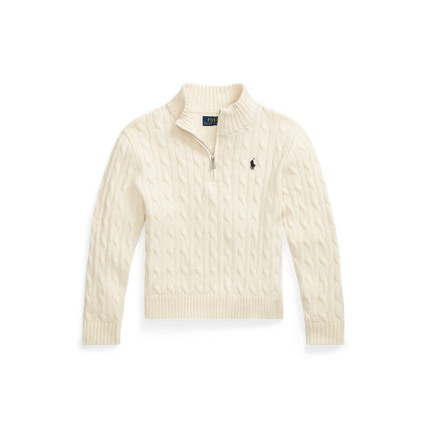 Cable Cotton-Blend Quarter-Zip Sweater