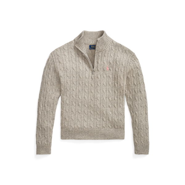 Cable Cotton-Blend Quarter-Zip Sweater