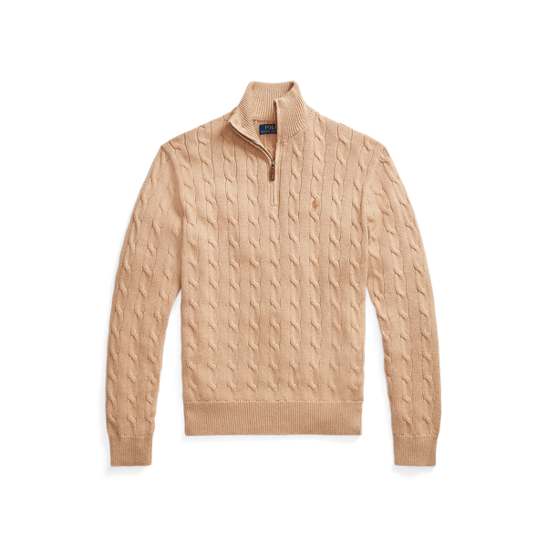 Maglia in cotone a trecce con cerniera