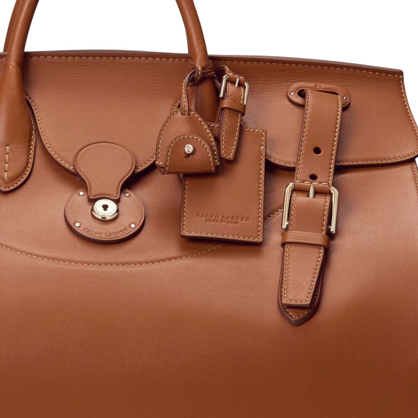 Мужская сумка Ralph Lauren Cooper Calfskin Duffel, цвет: Золотой — фото 4