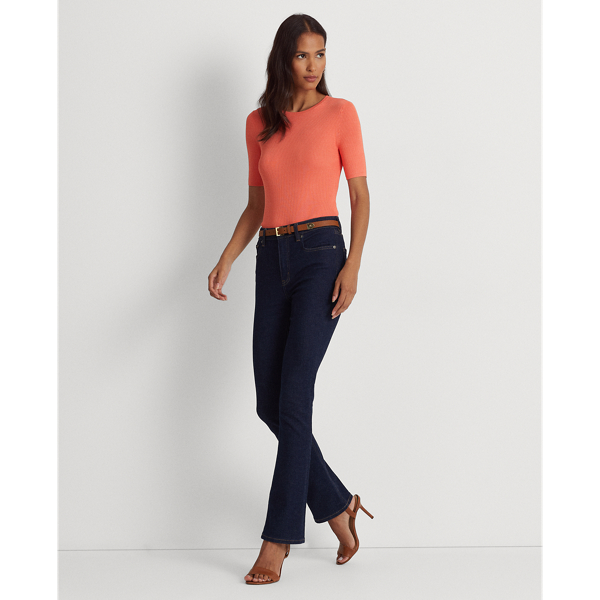 Kurzarmpullover Lauren in Backbord-Koralle 4