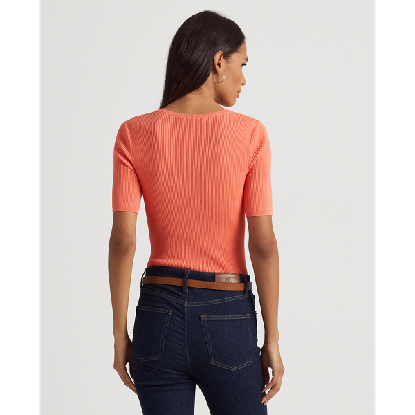 Kurzarmpullover Lauren in Backbord-Koralle 5