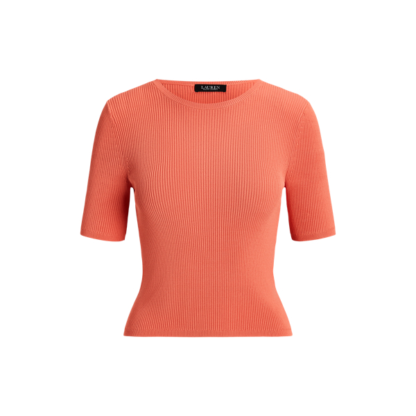 Kurzarmpullover Lauren in Backbord-Koralle 2