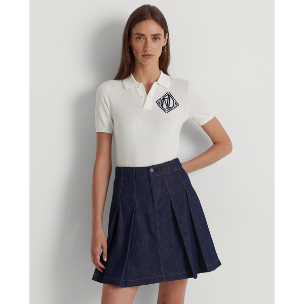 White Jersey Polo Shirt Lauren 1
