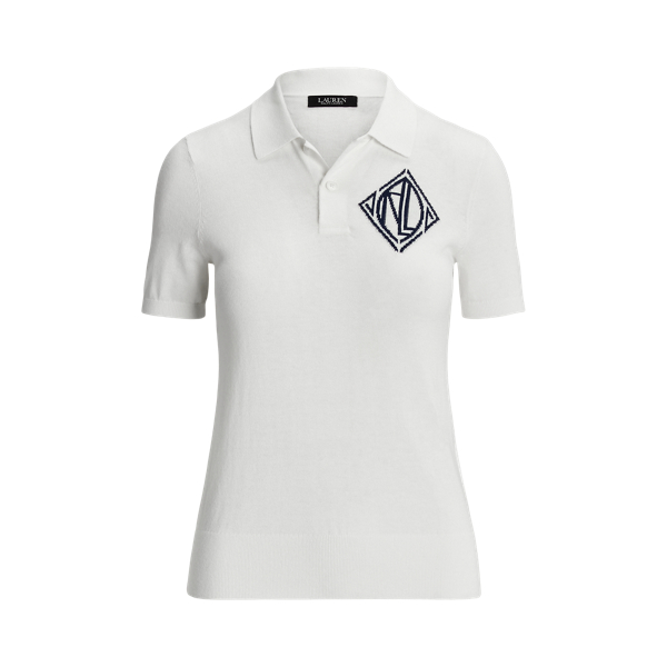 White Jersey Polo Shirt Lauren 2