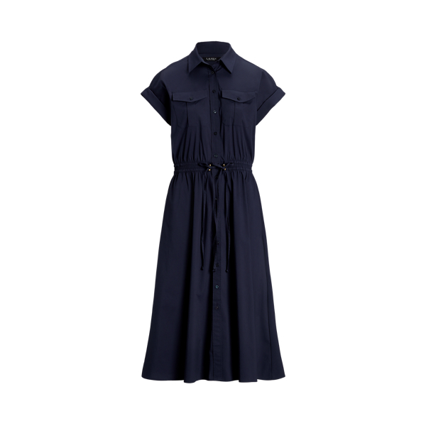 Cotton-Blend Short-Sleeve Shirtdress Lauren 1
