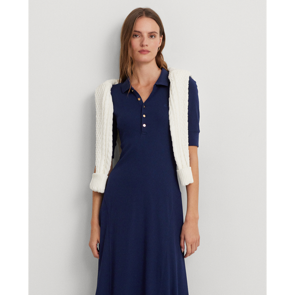 Cotton Blend Polo Dress