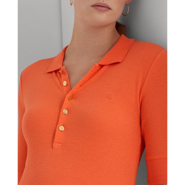 Polokleid aus Baumwollmischung Lauren in Backbord-Koralle 6