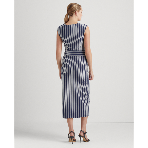 Gestreiftes Jerseykleid mit G&uuml;rtel Lauren in Refined Navy/White 5