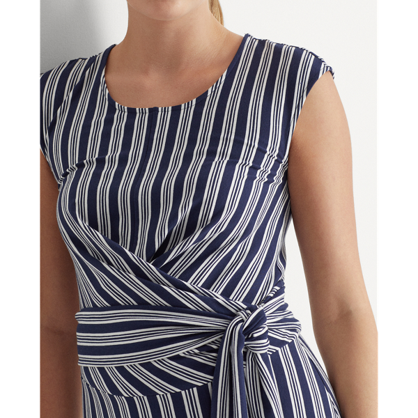 Gestreiftes Jerseykleid mit G&uuml;rtel Lauren in Refined Navy/White 6