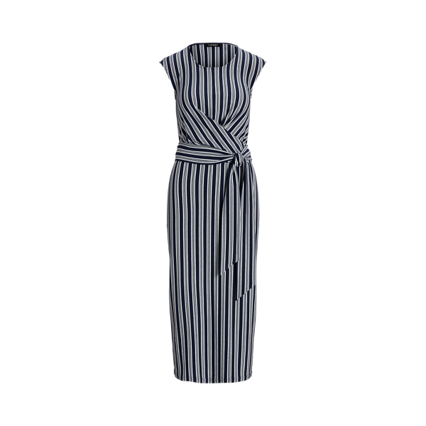 Gestreiftes Jerseykleid mit G&uuml;rtel Lauren in Refined Navy/White 2