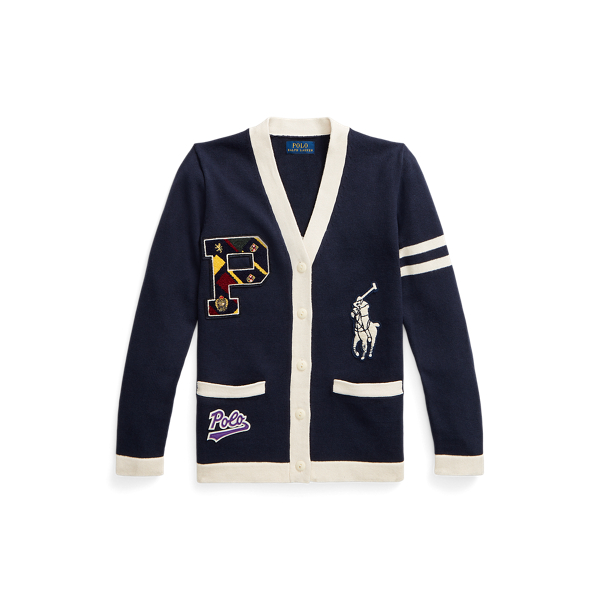 Big Pony Cotton V-Neck Cardigan