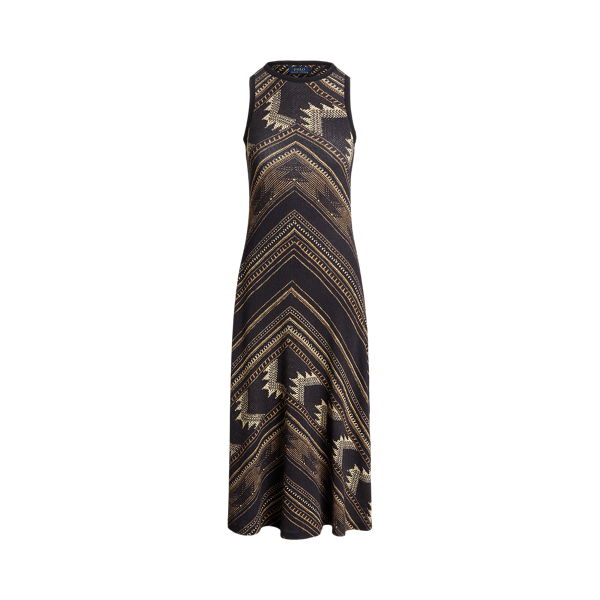 Chevron-Print Waffle-Knit Midi Dress Polo Ralph Lauren 1