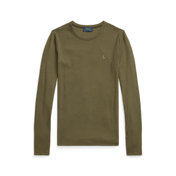 Rib-knit Crewneck Long-Sleeve Tee Polo Ralph Lauren 1