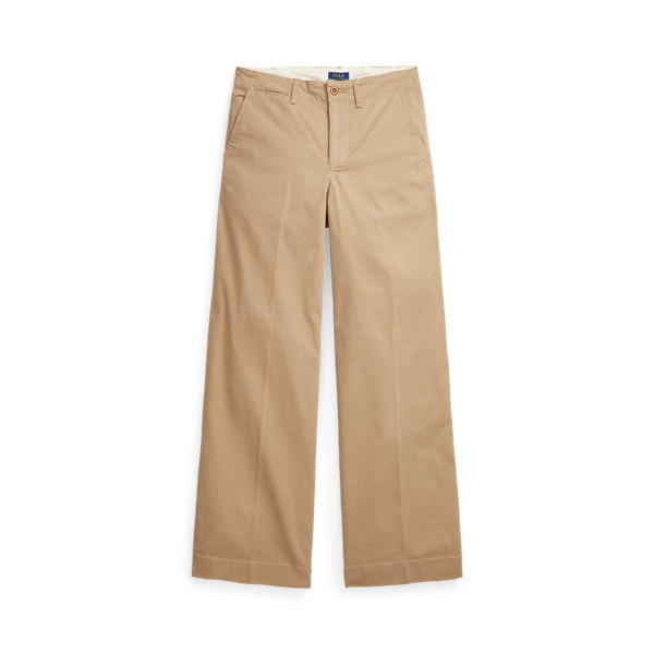Cotton Twill Wide-Leg Trouser