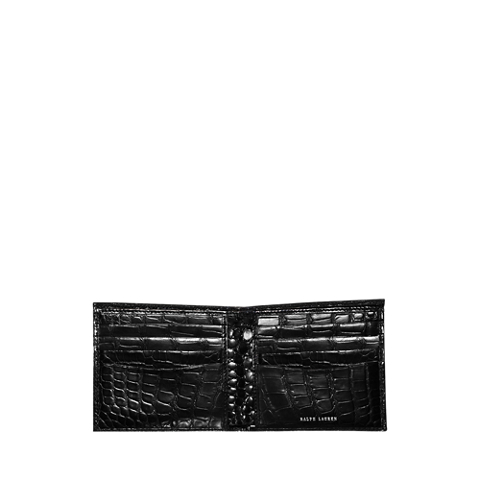 Мужской кошелёк Ralph Lauren Alligator Billfold Wallet, цвет: Чёрный