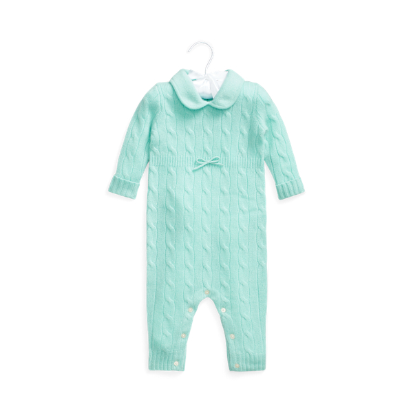 Kaschmir-Strampler mit Webkragen Baby Girl in 1