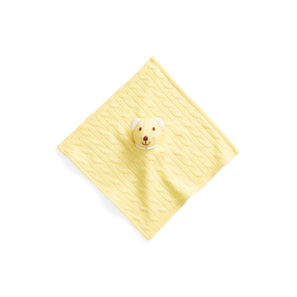 Kaschmir-Kuscheldecke mit B&auml;r Baby in Beekman-Gelb 2