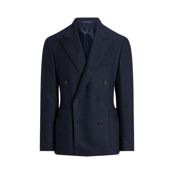 Wollen-zijden Kent colbert met visgraat Purple Label in 1