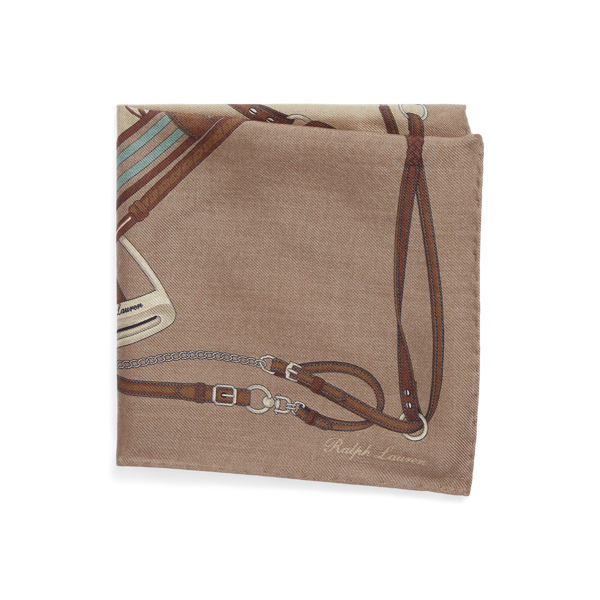 Pochette &eacute;questre cachemire et soie