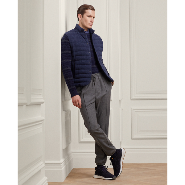 Daunenweste Whitwell aus Tweed Purple Label in Blau/Hahnentrittmuster 4