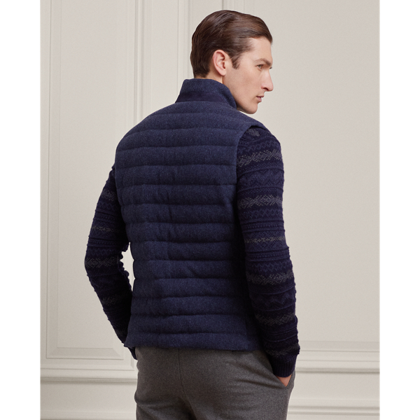 Daunenweste Whitwell aus Tweed Purple Label in Blau/Hahnentrittmuster 5