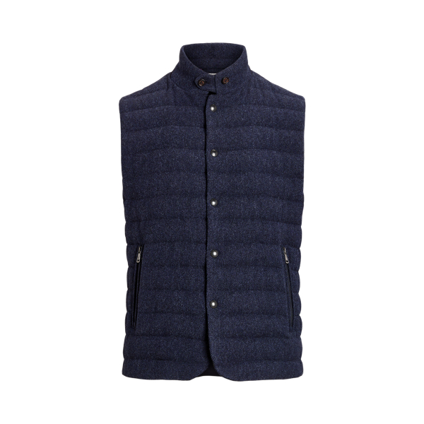 Daunenweste Whitwell aus Tweed Purple Label in Blau/Hahnentrittmuster 2