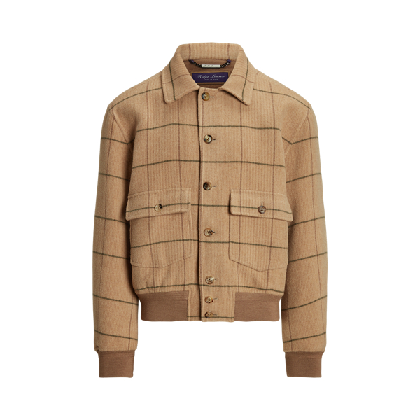 Veste d'aviateur Henrik laine &eacute;cossaise Purple Label en 1