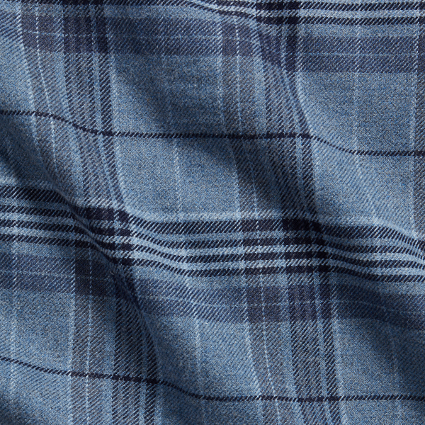 Slate Blue Plaid Brushed Twill Shirt Purple Label 7