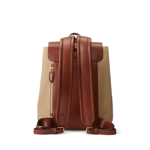 Creta Welington Canvas &amp; Calfskin Backpack Purple Label 4