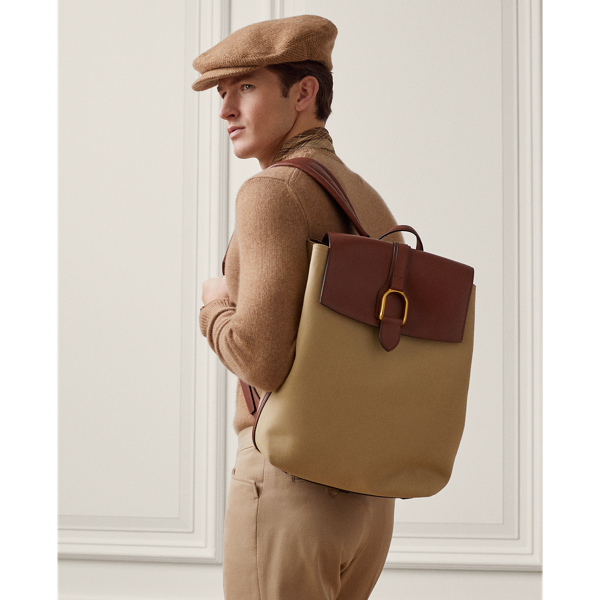 Creta Welington Canvas &amp; Calfskin Backpack Purple Label 7