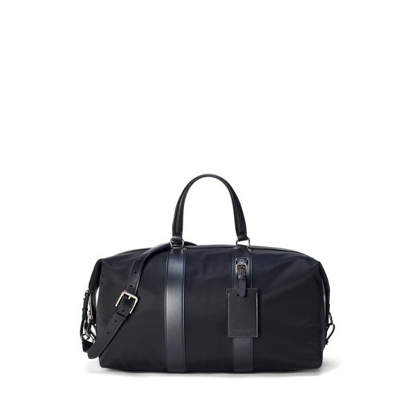 Leather-Trim Twill Duffel