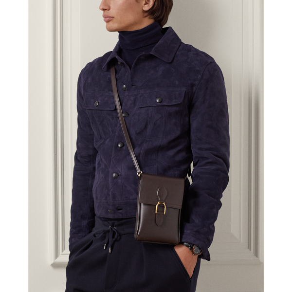 Bolso para m&oacute;vil Welington de piel Purple Label en Luggage Brown 7