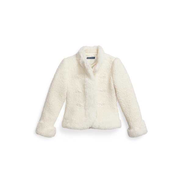 Soutache Shearling-Trim Boucle Jacket