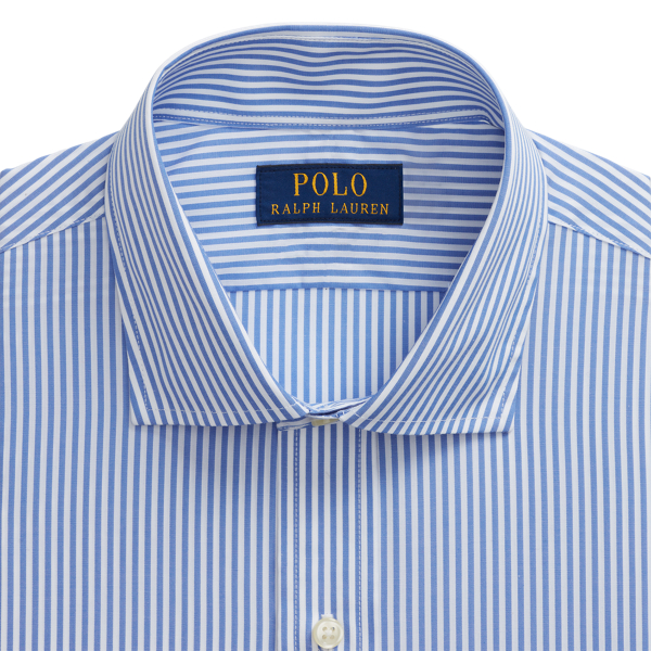 Light Blue/White Custom Fit Striped Poplin Shirt Polo Ralph Lauren 7