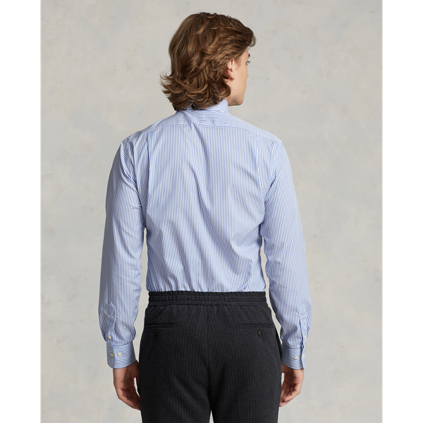 Light Blue/White Custom Fit Striped Poplin Shirt Polo Ralph Lauren 5