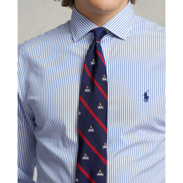 Light Blue/White Custom Fit Striped Poplin Shirt Polo Ralph Lauren 6
