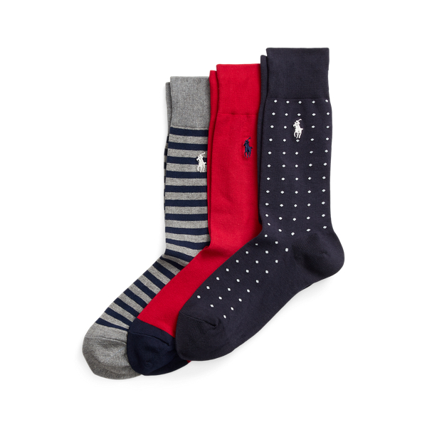 Polka-Dot &amp; Striped Crew Sock 3-Pack