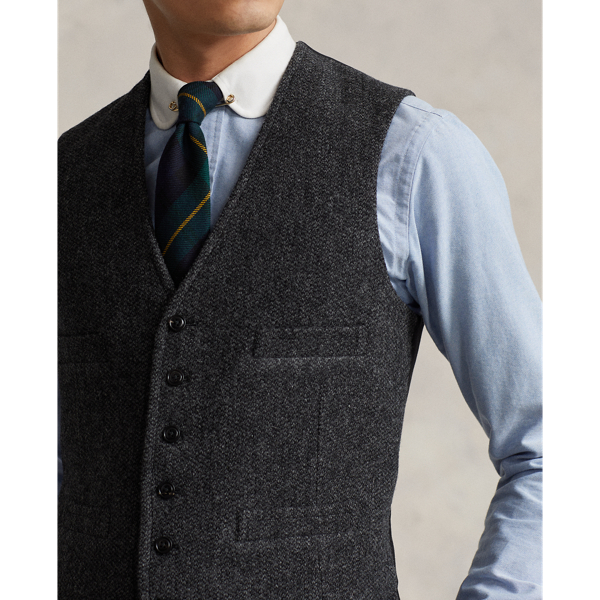 Charcoal Wool Twill Waistcoat Polo Ralph Lauren 6