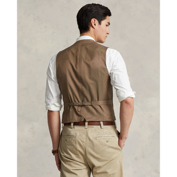 Fein gemusterte Weste aus Wolle Polo Ralph Lauren in Loden/Rot/Braun Deko 5