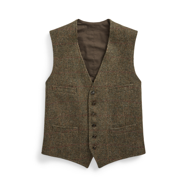 Fein gemusterte Weste aus Wolle Polo Ralph Lauren in Loden/Rot/Braun Deko 2